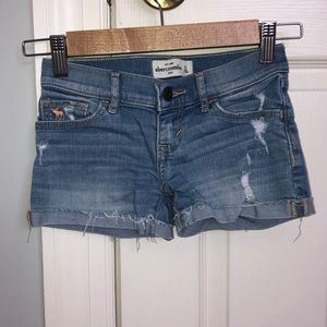 Light wash jean shorts